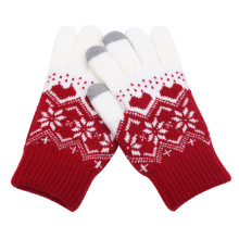 Acrylgestrickte Handschuhe Lady Jacquard Touchscreen Handschuhe warme Winterhandschuhe